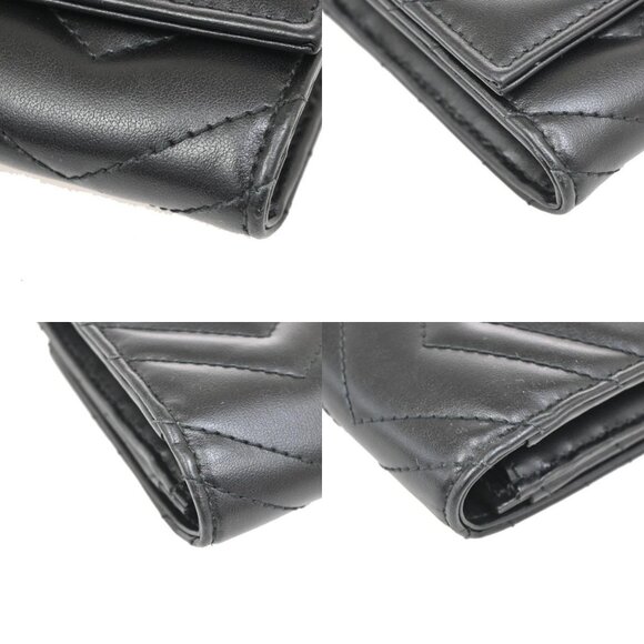 GUCCI Marmont Continental GG Long Bifold Wallet Leather Black GHW 81TA043 - Picture 5 of 16